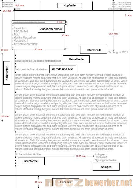 Anschreiben Form A