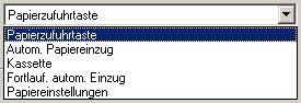 Einstellung der Papierzufuhr