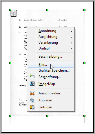 Bildbearbeitungsmen aufrufen