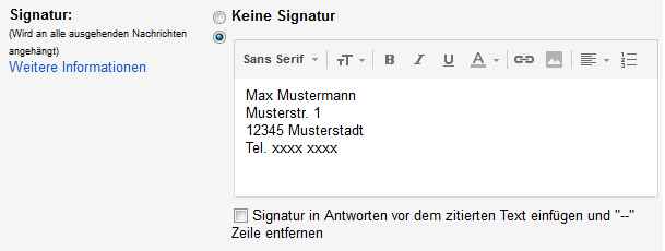 Signatur in Gmail einstellen