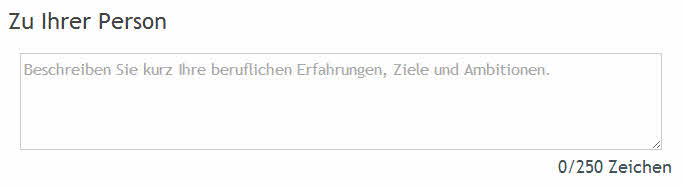 Anzeigentext in einer Jobbörse
