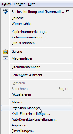 PDF-Add-on für Writer installieren