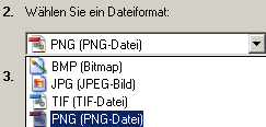 Ausgabeformat beim Scannen