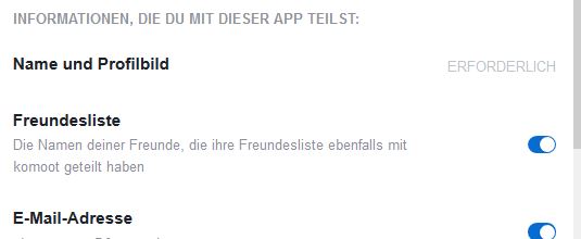 Datenweitergabe in Facebook