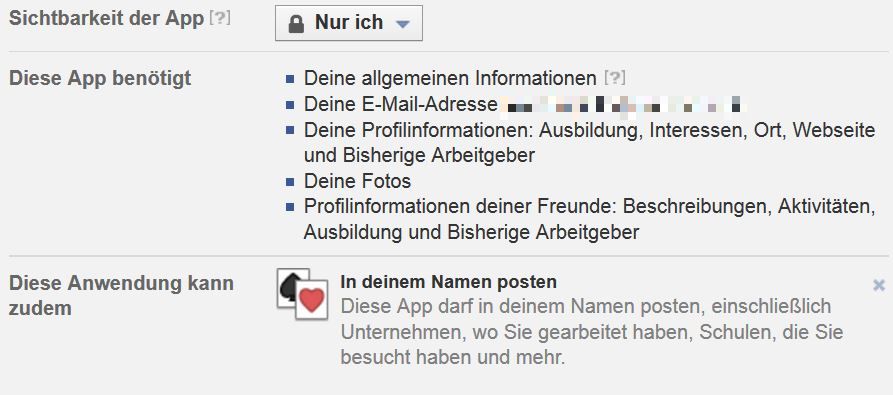 Zugriffsrechte einer App