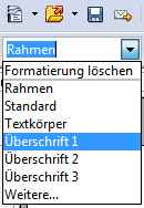 Definieren einer Überschrift in den Schnellformatvorlagen