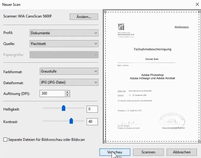 Fax und Scan - Einstellungen