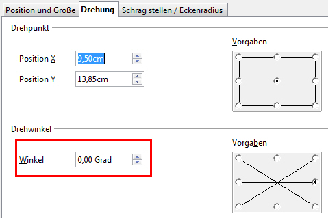 Drehwinkel bestimmen