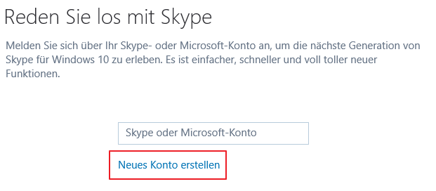 Skype Anmeldung
