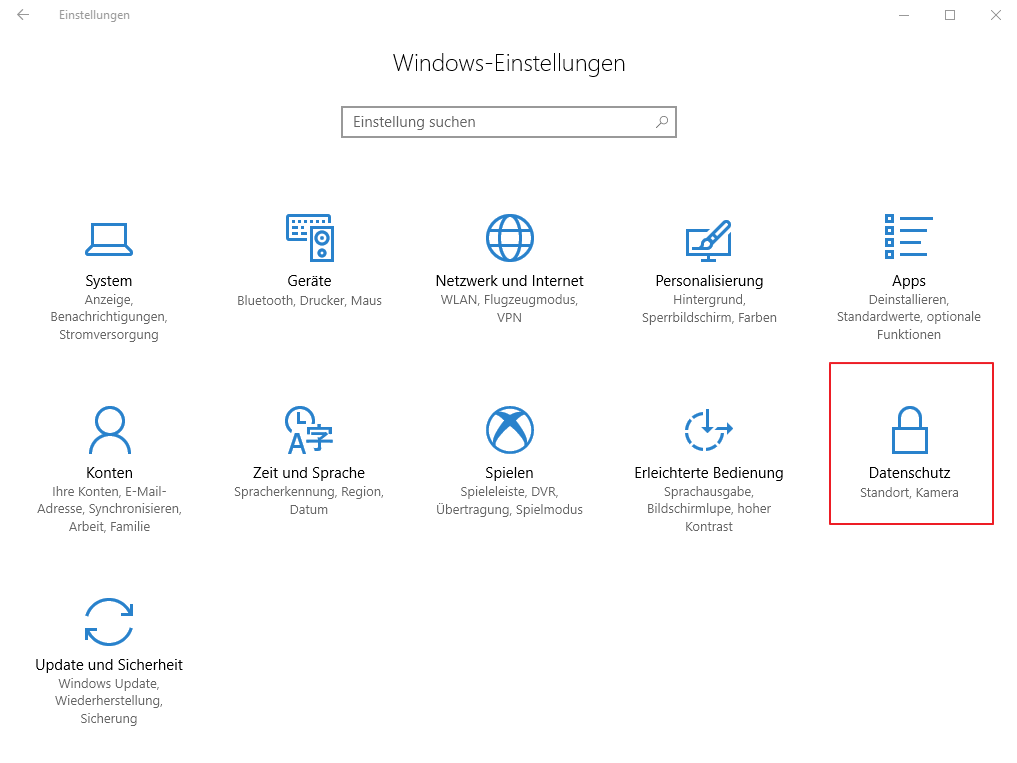 Windows Datenschutz