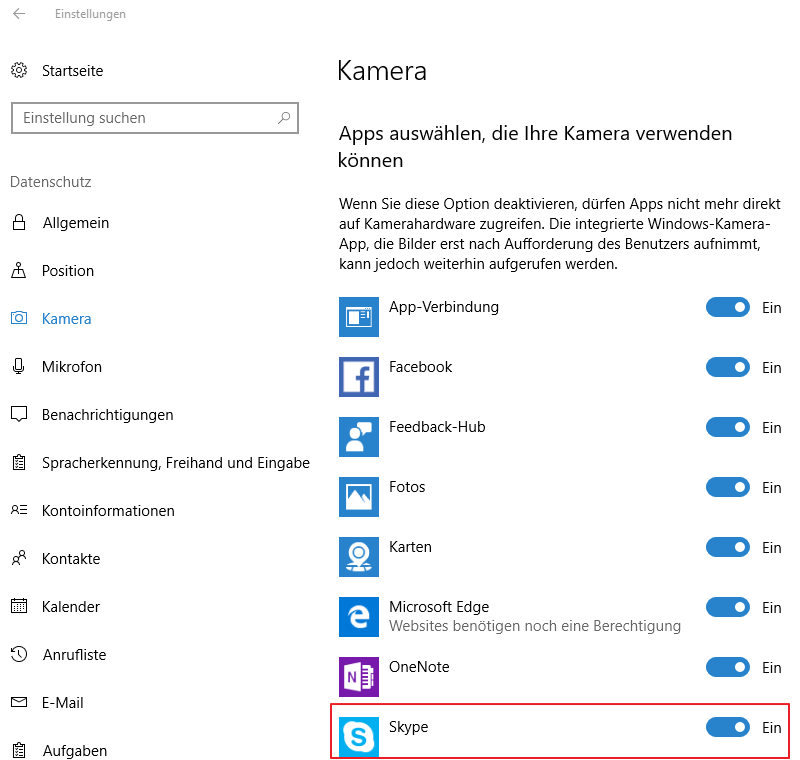 Skypezugriff erlauben Skypezugriff erlauben